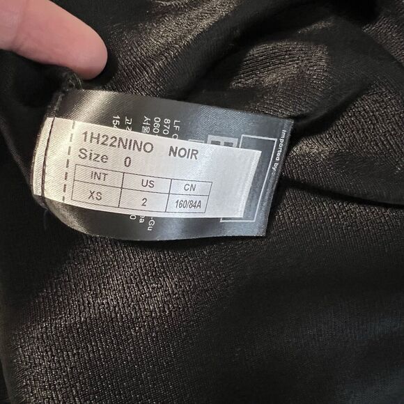 NEW BA&SH Sz XS Ninon Satin Midi Slip Dress Open Back Cut Out Black - Picture 10 of 11